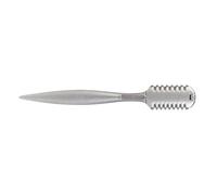 Peine Cortador de Pelo de Doble Cara, Plata, Aleación de Aluminio | Herramienta para Peinado Personal y Salón Profesional, Adelgazado del Cabello, Recorte de Flequillo
