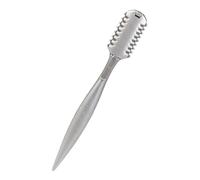 Peine Cortador de Pelo Plata de Doble Cara de Aleación de Aluminio | Afilado para Vaciar y Flequillo, Uso Personal o Salón, Diseño Portátil, Herramienta Versátil