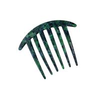 Peine curvado de acetato para el pelo de 6 dientes, color negro y verde | Para mantener el recogido diario con aspecto y ropa ordenada