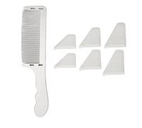 Peine curvado para peluquería con parte superior plana, forma de S, herramienta profesional de peluquería (blanco)