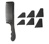 Peine curvado para peluquería con parte superior plana, forma de S, herramienta profesional de peluquería (negro)