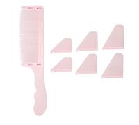 Peine curvo de peluquería con parte superior plana en forma de S, herramienta profesional de peluquería (rosa)