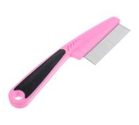 Peine de Acero Inoxidable Anticaspa de Dientes Finos para Cabello | Púas Metálicas, Antiestático y Uso Profesional, Apto para Pelo y Mascotas, Color Rosa