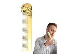 Peine de acero inoxidable: herramienta de peluquería retro de aleación de zinc, peine para dar forma al bigote, diseño ergonómico de calavera, accesorio de aseo portátil | para el hogar, salón, viajes
