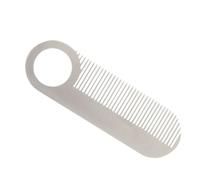 Peine de acero inoxidable para barba, peine de viaje espacial de larga duración, elegante diseño portátil con acabado brillante, peine de bolsillo pequeño para un fácil aseo en cualquier lugar