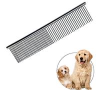 Peine de acero inoxidable para mascotas con extremos redondeados, herramienta profesional para perros, gatos y galgos de pelo largo y corto