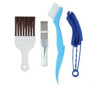 Peine de aleta de aire acondicionado, kit de limpieza de 4 piezas, cepillo de limpieza de condensador de acero inoxidable, herramienta alisadora de bobina de radiador para mantenimiento de CA