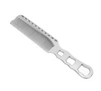 Peine de aluminio de dientes finos, peine profesional para desenredar con cortadora plana para cortar y peinar el cabello de hombres (Argent)