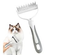 Peine de aseo de doble cara, cepillo desenredante para pelo de perro, herramienta de depilación | Mango cómodo, ligero y duradero, para el cuidado de la familia, amigos, accesorios para el hogar