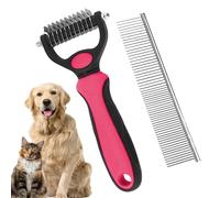 Peine De Aseo De Gatos - Cepillo De Dientes De Acero Recto, Desplegador De Cabello Ergonómico | Herramienta De Adelgazamiento De Pieles De Doble Cara, Peine De Removedor De Nudo De Precisión, Solución
