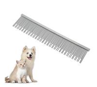Peine de aseo para mascotas, cepillo de acero inoxidable para mascotas, dientes largos y cortos para gatos, perros, nudos de pelo suelto