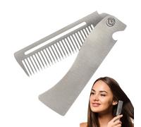 Peine de barba de bolsillo - peine de bolsillo de estilo de bigote, barbas plegables de acero inoxidable cepillo para el cabello | Cepillo para el cabello de peinado para viajar y pelear cotidianos
