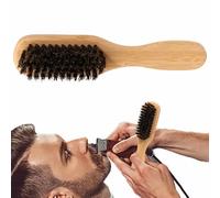Peine de barba de madera natural - Cepillo con cerdas de para barba lisa y bigote, placa de modelado para hombres | District Curly Hair Brush, Herramienta para el aseo de hombres,