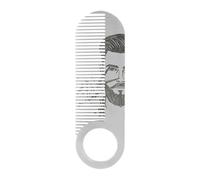 Peine de barba, Peine de pelo de bigote de bolsillo de acero inoxidable Herramienta de formación ergonómica portátil Cepillo de detalle de pelo de doble propósito para hombres Peine de cabra y quemadu