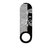 Peine de barba, Peine de pelo de bigote de bolsillo de acero inoxidable Herramienta de formación ergonómica portátil Cepillo de detalle de pelo de doble propósito para hombres Peine de cabra y quemadu