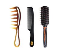 Peine de Barbero Peines para el Cabello Juego de peines for peinar el cabello de 3 uds. Peines for el cabello de dientes finos y anchos, peine for cortar el peinado for cabello largo y corto rizado y