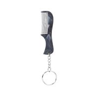 Peine de bigote para barba con cadena para hombre, bolsillo pequeño, multifuncional, alisador de pelo, peine para barba y bigote