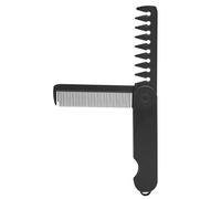 Peine de bolsillo para hombre, accesorio de aseo portátil para uso diario con dientes laterales y sobre la marcha, material ligero con función de dientes finos y anchos, peine de estilo compacto para