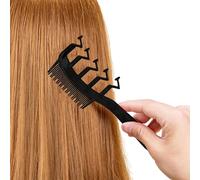 Peine de burla para cabello esponjoso | Peine 3 en 1 con dientes anchos y finos, cola de alfiler, mango cómodo - con dientes finos para desenredar y alisar el cabello, peines 3 en 1 para hill