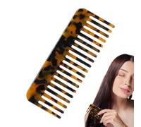 peine de caparazón de tortuga,Peine para desenredar el cabello con monedero de viaje pequeño jaspeado antiestático - Peine de dientes anchos desenredador de cabello pulido cortado a mano para mu