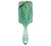Peine de cepillo para el cabello con diseño de árbol de tinta china, color beige, diseñado para masajear el cuero cabelludo para secar con secador con mango ergonómico para cabello