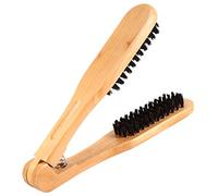 Peine de Cepillos Dobles, Cepillo de Pelo con Abrazadera para Salón de Peluquería, Alisador de Cabello de Madera Antiestático de Doble Cara, Cepillos Alisadores de Cabello, Peine para Peinado y