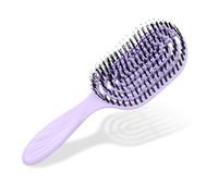 Peine de Cerdas de Jabalí, Cepillos para el Pelo, Peine Antienredos, Diseño Hueco, Apto para Todo Tipo de Cabello, Uso en Cabello Húmedo y Seco, Dejando el Cabelo Más Brillante, Morado