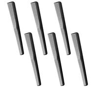 Peine de corte pelo profesional, 6 uds., dientes finos y anchos, barbería, peluquería, accesorios herramientas estilismo resistentes al calor Para todo tipo de peinado(Black-6pcs)