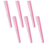 Peine de corte pelo profesional, 6 uds., dientes finos y anchos, barbería, peluquería, accesorios herramientas estilismo resistentes al calor Para todo tipo de peinado(Pink-6pcs)