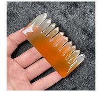 Peine de cristal de cuarzo rosa de amatista natural de 8 cm, peine de masaje para la salud del cabello con dientes anchos, colección de regalos para el hogar (color: G)