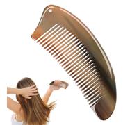 Peine de cuerno de buey - Cepillo de desbloqueo de cabello natural de dientes ancho, hecho a mano Anti-Static Grooming Tool | Beard Care Masaje Peine para el peinado húmedo del cabello seco,