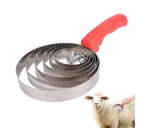 Peine de curry para caballo - Cepillo raspador de metal en anillos de desenredado de acero inoxidable, herramienta de aseo de agarre suave, suministro de cuidado de mascotas resistente | Cambio de