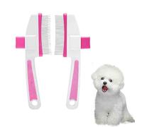 Peine de depilación de gatos, 2 peines autolimpiantes para mascotas con botón de liberación para gatos en interiores, cepillo de aseo para masajear y limpiar pelo corto y largo, gatos y perros (rosa)