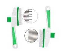 Peine de depilación de gatos, 2 peines autolimpiantes para mascotas con botón de liberación para gatos en interiores, cepillo de aseo para masajear y limpiar pelo corto y largo, gatos y perros (verde)