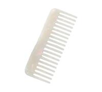 Peine de dientes anchos, acetato, desenredante, sin mango, herramienta de peluquería para uso en húmedo, seco, grueso, rizado, ondulado, champú (blanco)