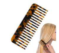 Peine de dientes anchos de tortuga - Peine para desenredar el cabello con monedero de viaje pequeño jaspeado antiestático, de viaje de bolsillo para mujeres para cabello grueso, peine desenredant