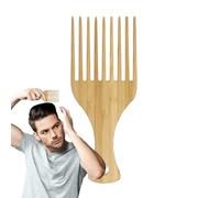 Peine de dientes anchos para cabello rizado - Bambóo | Peine de dientes anchos para cabello húmedo | Cuidado desenredante para cabellos gruesos y , cuna multifunción, púa de barba, madera de