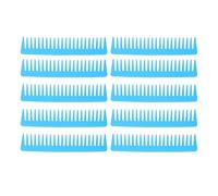 Peine de dientes anchos para desenredar suavemente el cabello, diseño ergonómico contorneado con dientes redondos y punta de paja de trigo, ideal para viaje, color azul