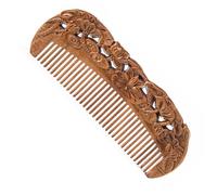 Peine de dientes anchos, peine de madera, exquisito pelo de madera tallado, pelo de sándalo de dientes finos antiestático, peines gruesos de 6 pulgadas para hombres, mujeres, personas mayores y niños