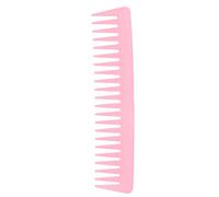 Peine de dientes anchos Peine desenredante para cabello grande Sin mango Peine para cabello rizado Diseño ergonómico Deslizamiento fluido para cabello rizado Cabello seco y (Rosa)