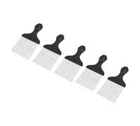 Peine de dientes de acero inoxidable de 5 piezas para hombres, herramienta de peinado desenredante de dientes anchos, mango de plástico con aguja de metal, accesorio de aseo portá