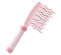 Peine de dientes espaciados | Peine de pelo rizado con dientes grandes - Herramienta de masaje de piel peluda antiestatica de doble hilera ondulada para peinar el cabello recto y grueso y rizado