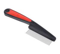 Peine de Dientes Finos Anticaspa para Cabello, Acero Inoxidable Rojo | Púas Metálicas, Plástico Ligero, Uso Profesional para Adultos y Mascotas, Acabado Antiestático