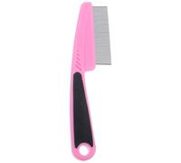 Peine de Dientes Finos para Cuero Cabelludo, Acero Inoxidable y Plástico | Anticaspa, Púas Metálicas para Peinar, Color Rosa, para Mascotas, Niñas y Mujeres