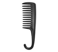 Peine de ducha Wapodeai de dientes anchos con gancho, bueno para cabello rizado seco mojado, peines premium sin enredos negros.