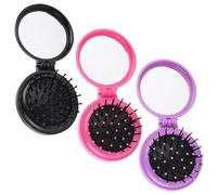 Peine De Espejo Redondo De 3 Piezas, Peine Plegable, Peine Portátil, Peine De Plástico Con Cojín De Aire, Mini Peine, Herramientas De Peinado