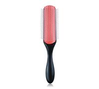 Peine de estilo para hombre, elevador de volumen de 9 filas para Pompadour y Quiffs, peine antiestático resistente al calor con soporte de pared (negro-rojo)