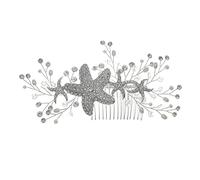 peine de estrellas de mar pelo de la boda cabello cinta tiaras women horquillas pelo de novia Pendientes dama de honor peine de novia tocados de para boda Rhinestone Silver Ipetboom