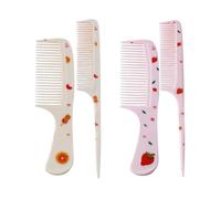 Peine De Frutas De 4 Piezas, Peine Con Patrón De Fresa Y Naranja, Puntiagudo Para Niños, Juego De Peines Para El Cabello Para Niñas