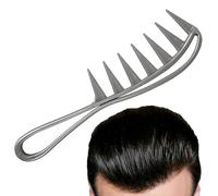 Peine De Hebillas De Dientes Anchas - Herramienta Desenredante, Peine De Pelo Rizado | Sin Mango Con Diseño Ecológico De Cuero Cabello, Perfecto Para Lavado Y Uso Diario De